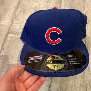 Never worn flat brim Cubs hat